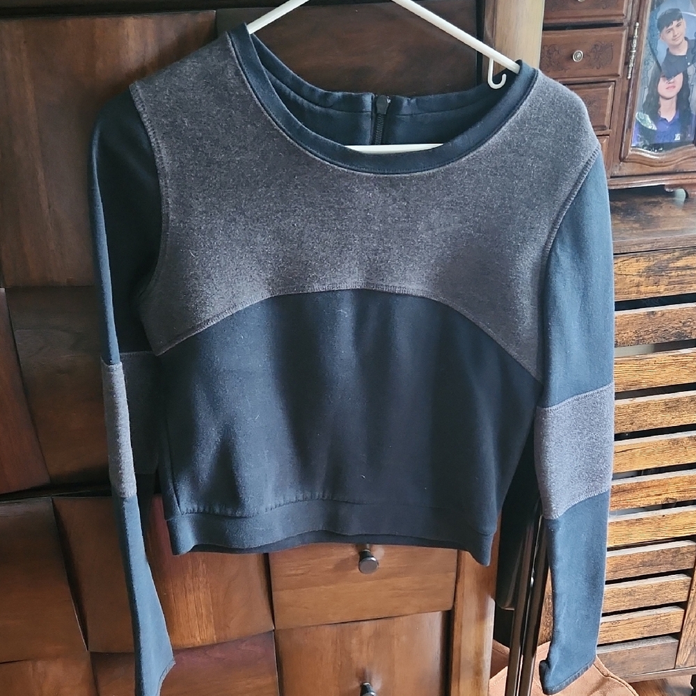 Nike Gray Boxy Crop Long Sleeve Hoodie